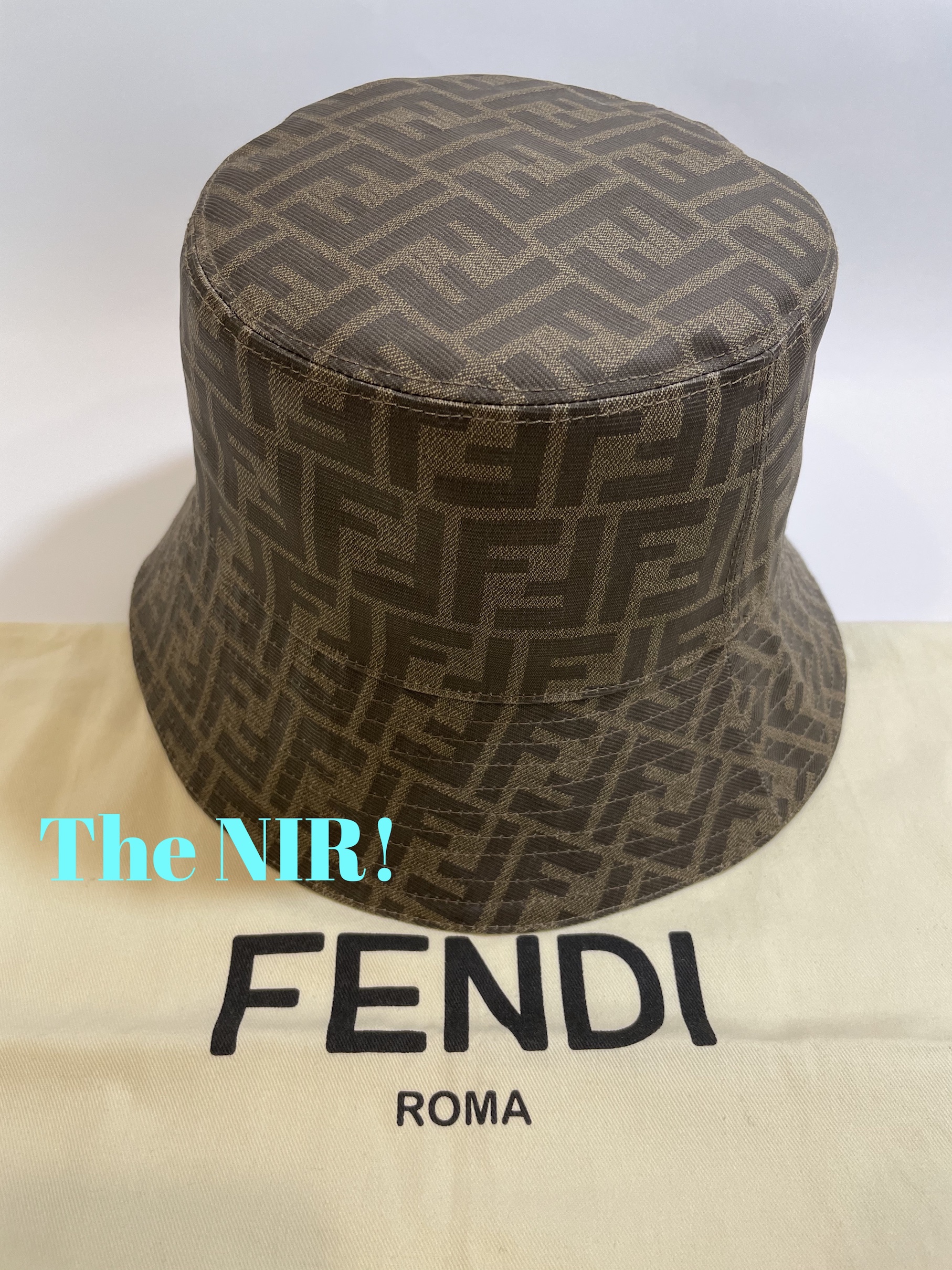 FENDI芬迪滿版LOGO雙面漁夫帽九成新M號– The NIR! 精選