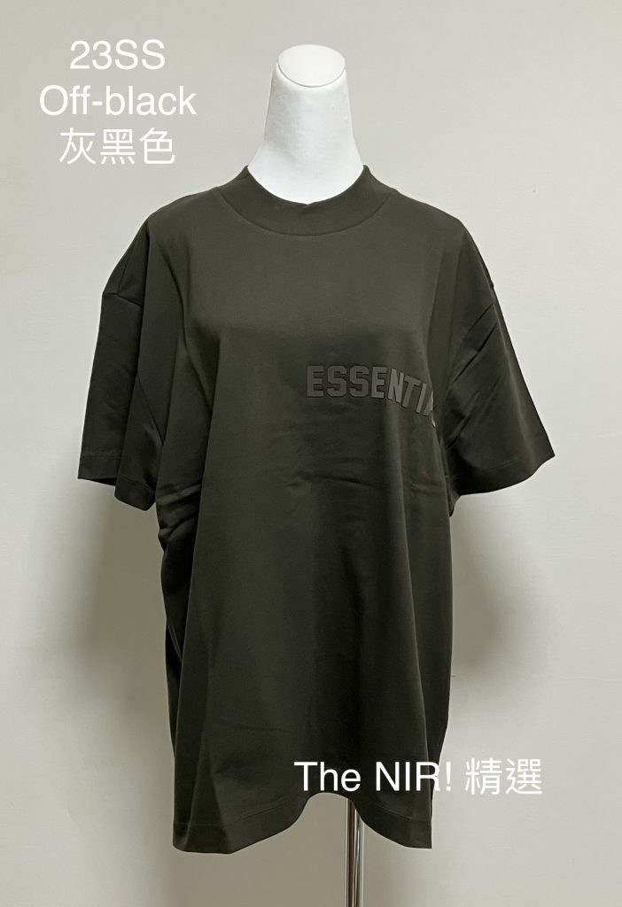 ESSENTIALS 23SS 灰黑色 Off-black 春夏款 T恤 膠條 正面小字 T-shirt – FOG Fear of God